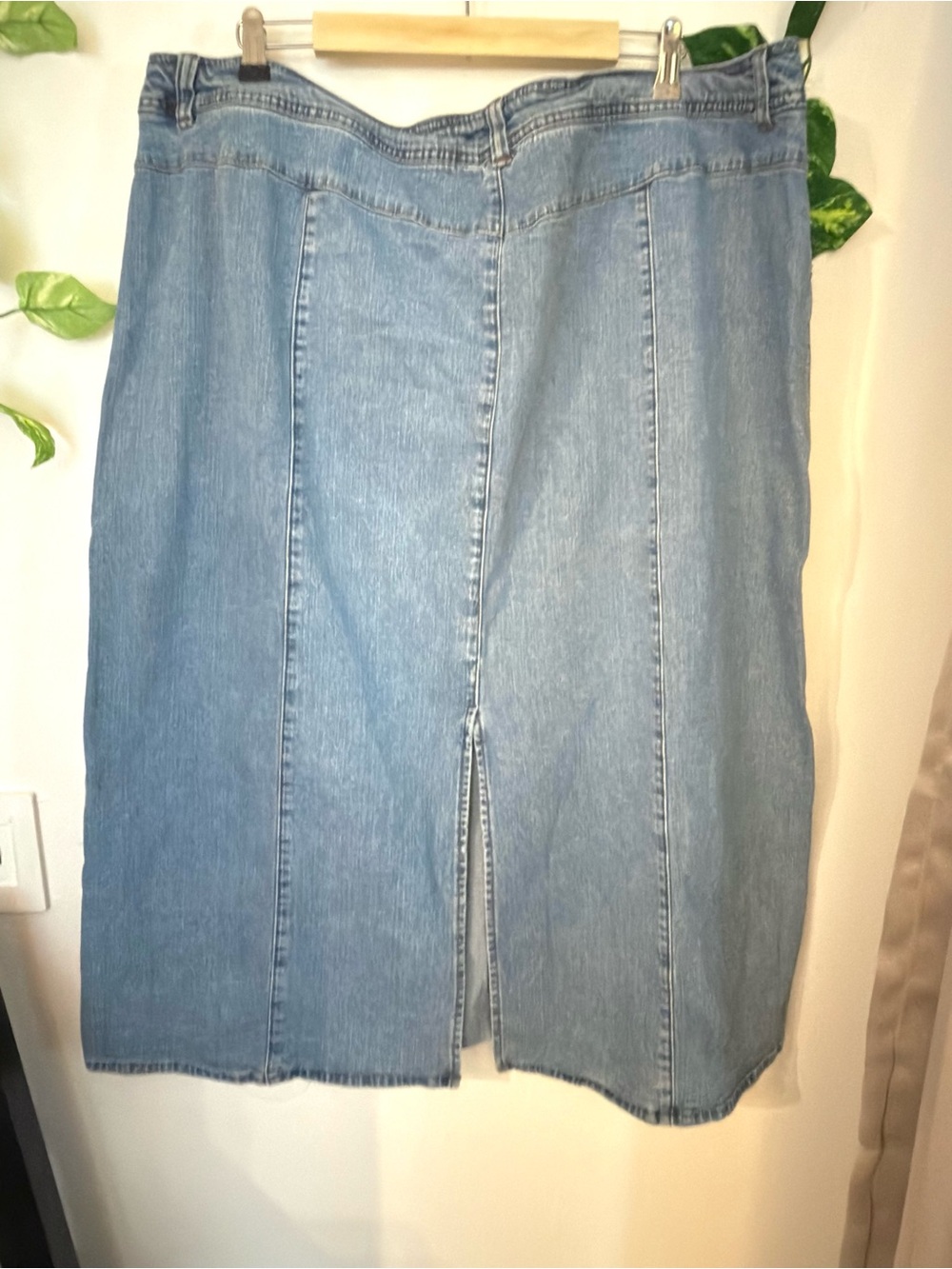 Cato Light Blue Panelled Denim Midi Skirt 26W 3X - Picture 3 of 3